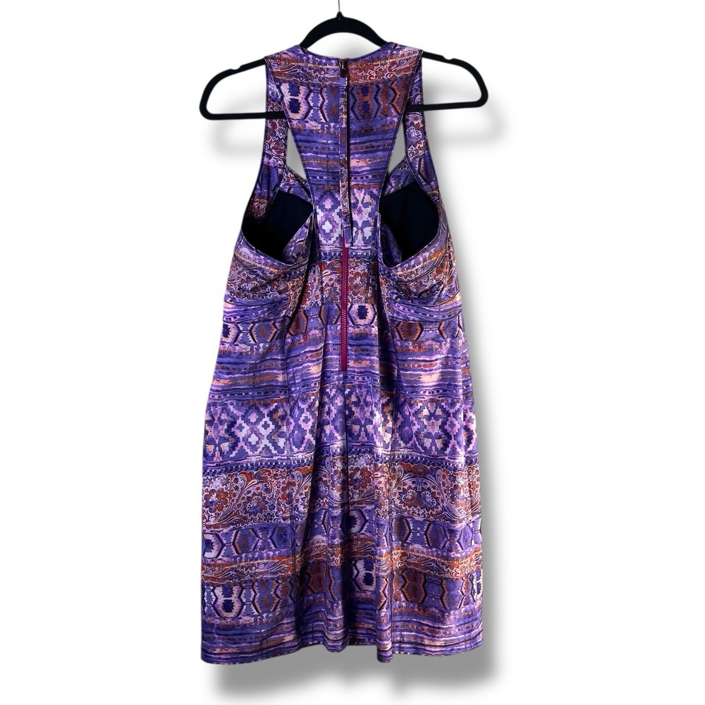 Title Nine Sz 14 Nimblene Arabella Quick Dry Shelf Bra Back Zip Purple Dress Gym - Picture 2 of 16